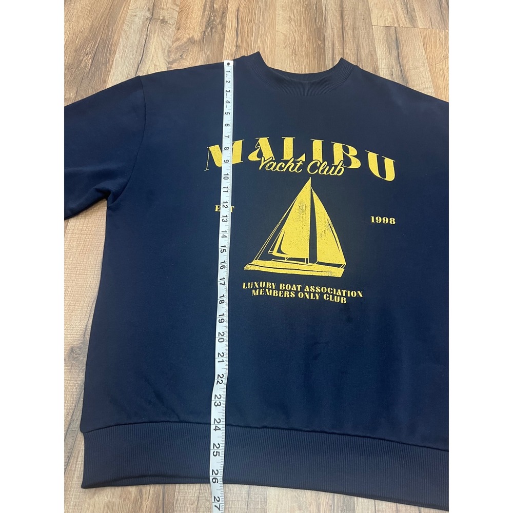 ASOS Malibu Yacht Club Graphic Sweatshirt‎ XS Navy - Picture 9 of 11